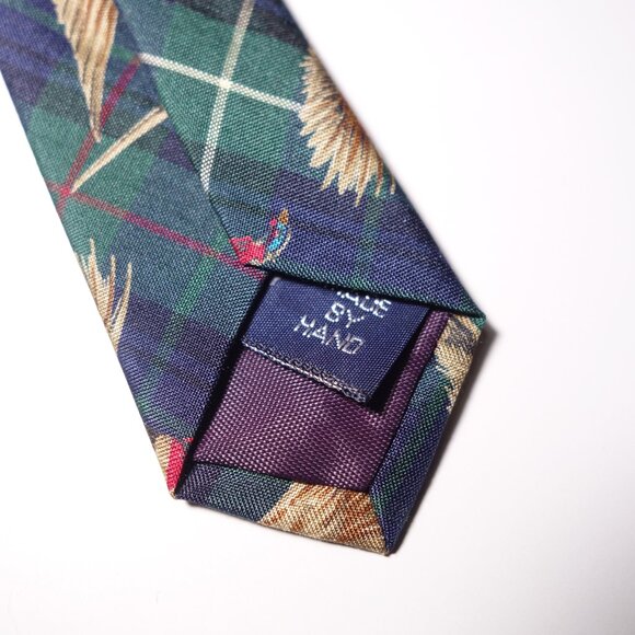 Vintage Polo Ralph Lauren Tie – Plaid & Pheasant Hunting  Vintage Ralph Lauren Plaid Pheasant Silk Tie Hand Made In USA